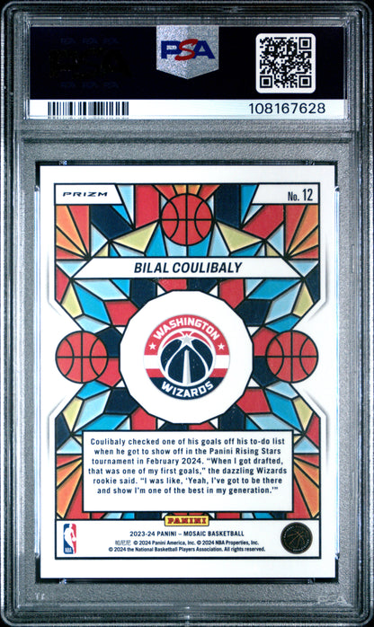 2023 Panini Mosaic Stained Glass #12 Bilal Coulibaly PSA 10