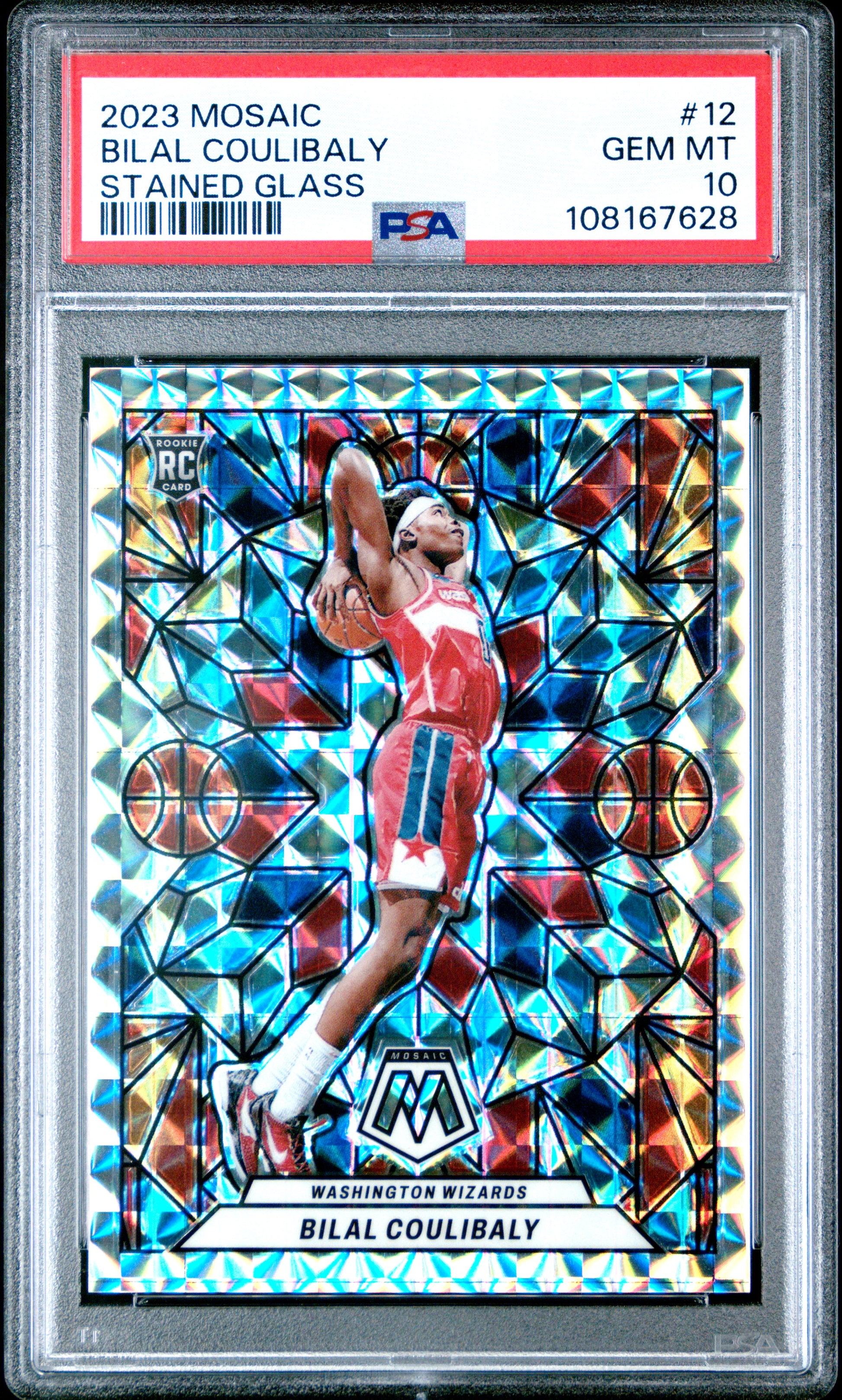 2023 Panini Mosaic Stained Glass #12 Bilal Coulibaly PSA 10