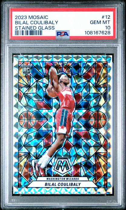 2023 Panini Mosaic Stained Glass #12 Bilal Coulibaly PSA 10