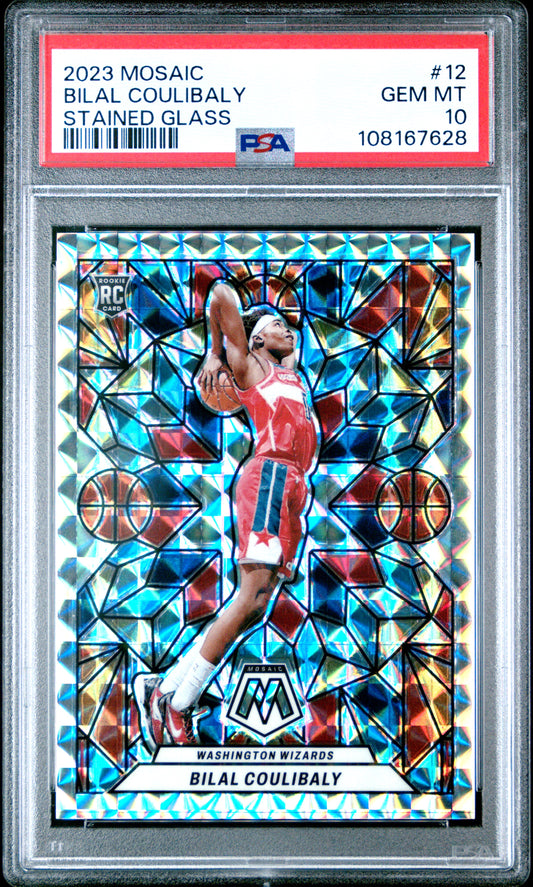2023 Panini Mosaic Stained Glass #12 Bilal Coulibaly PSA 10