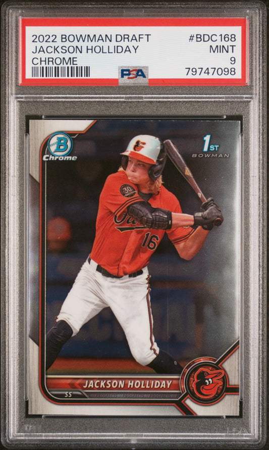 2022 Bowman Draft #BDC168 Jackson Holliday Chrome PSA 9