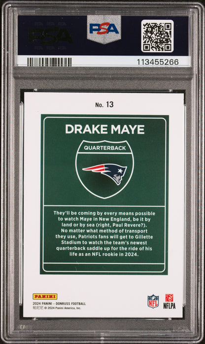 2024 Panini Donruss Downtown! #13 Drake Maye PSA 9