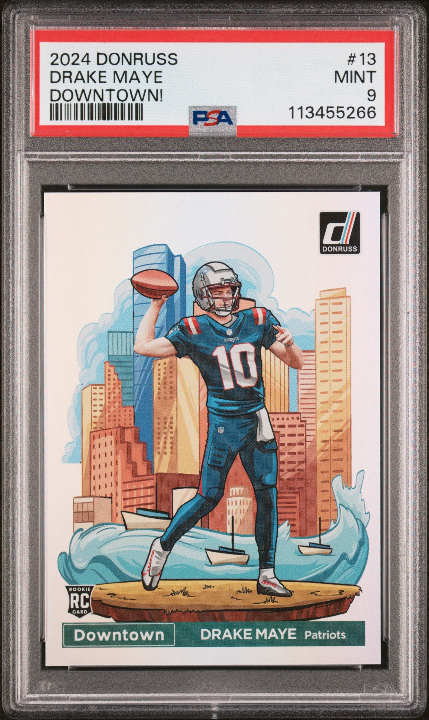 2024 Panini Donruss Downtown! #13 Drake Maye PSA 9