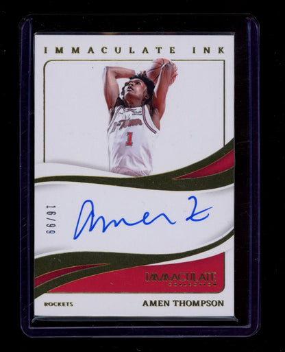 2023-24 Panini Immaculate Collection #II-AMT Amen Thompson Immaculate Ink #/99
