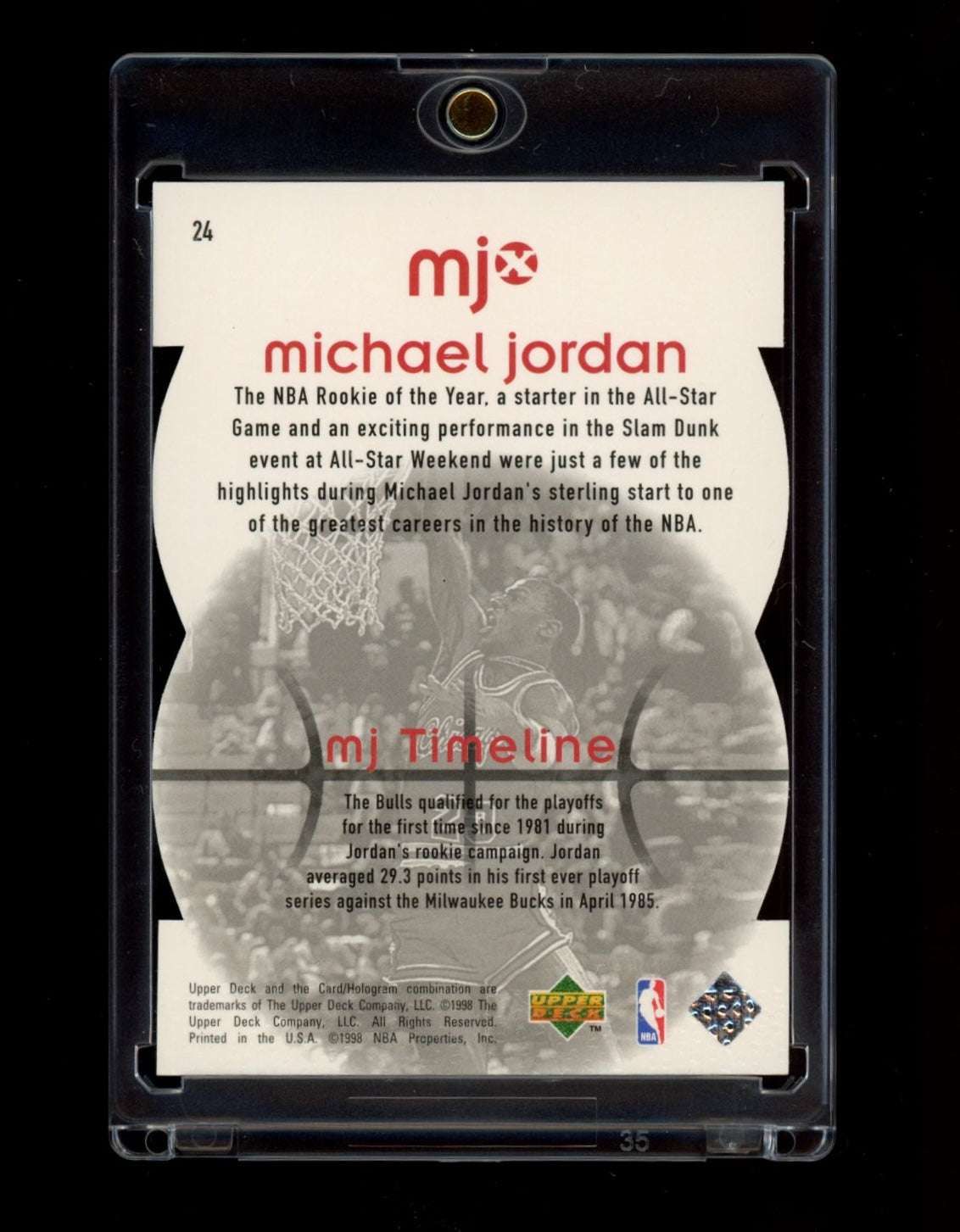 1998 Upper Deck MJx #24 Michael Jordan Timepieces Bronze #/230