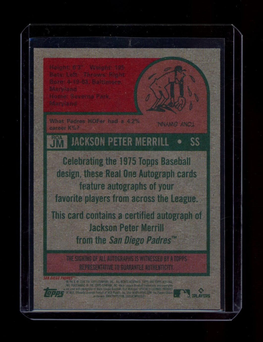 2024 Topps Heritage #ROAJM Jackson Merrill Real One Autographs (High Number)