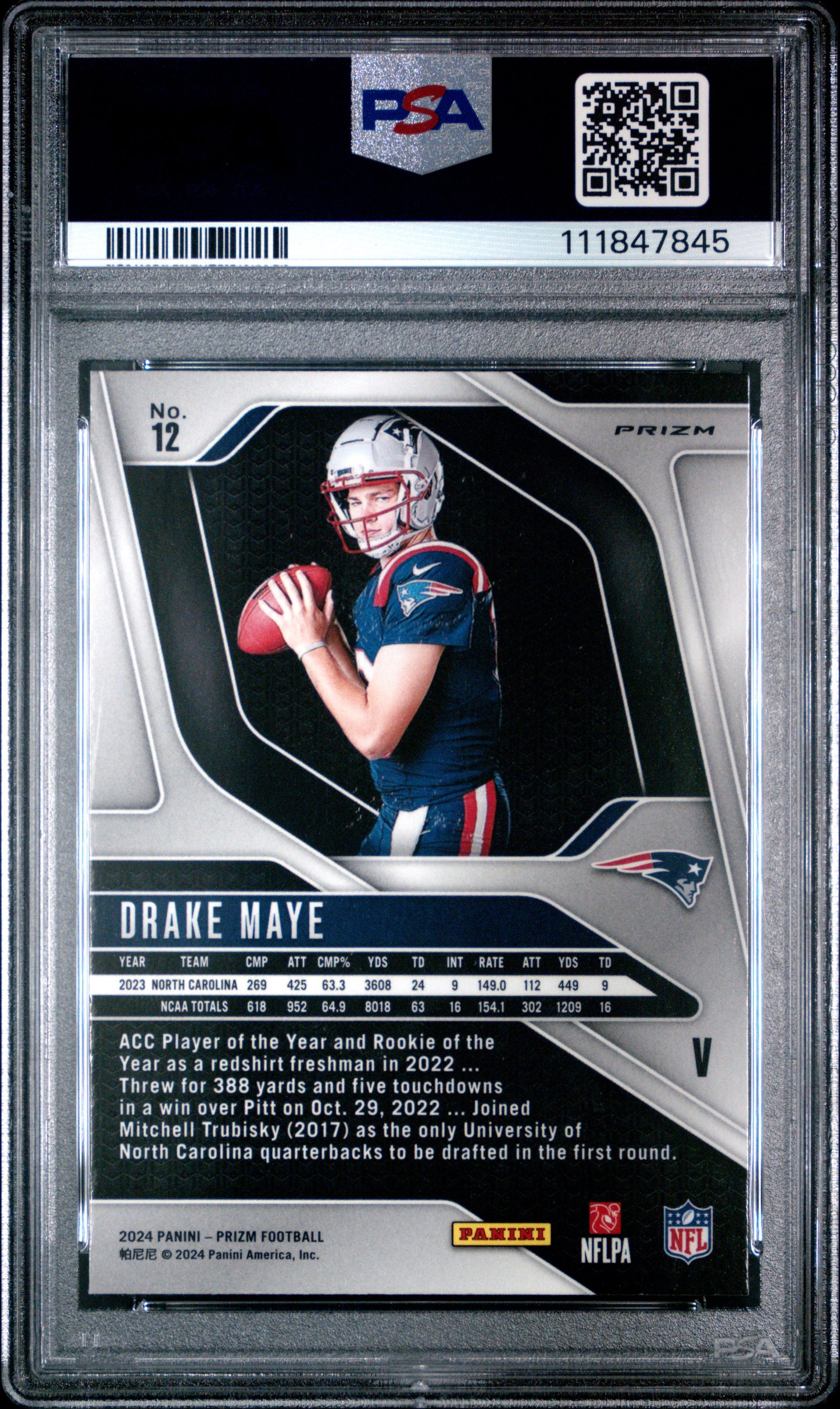2024 Panini Prizm Rookie Variation #12 Drake Maye PSA 10