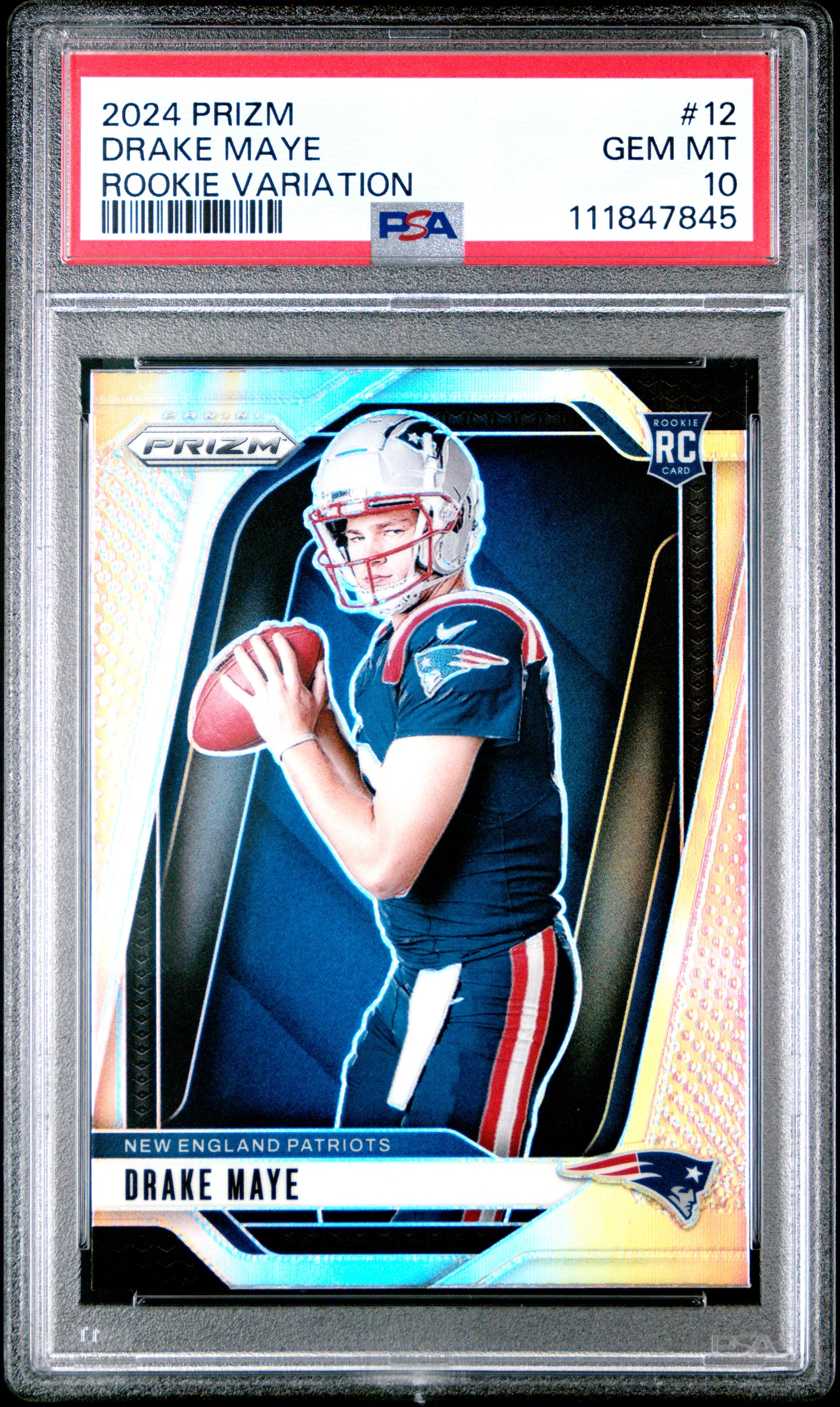 2024 Panini Prizm Rookie Variation #12 Drake Maye PSA 10