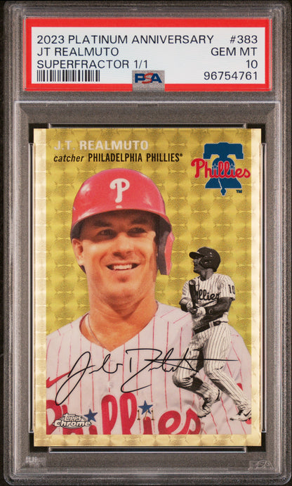 2023 Topps Chrome Platinum Anniversary #383 Jt Realmuto Superfractor 1/1 PSA 10