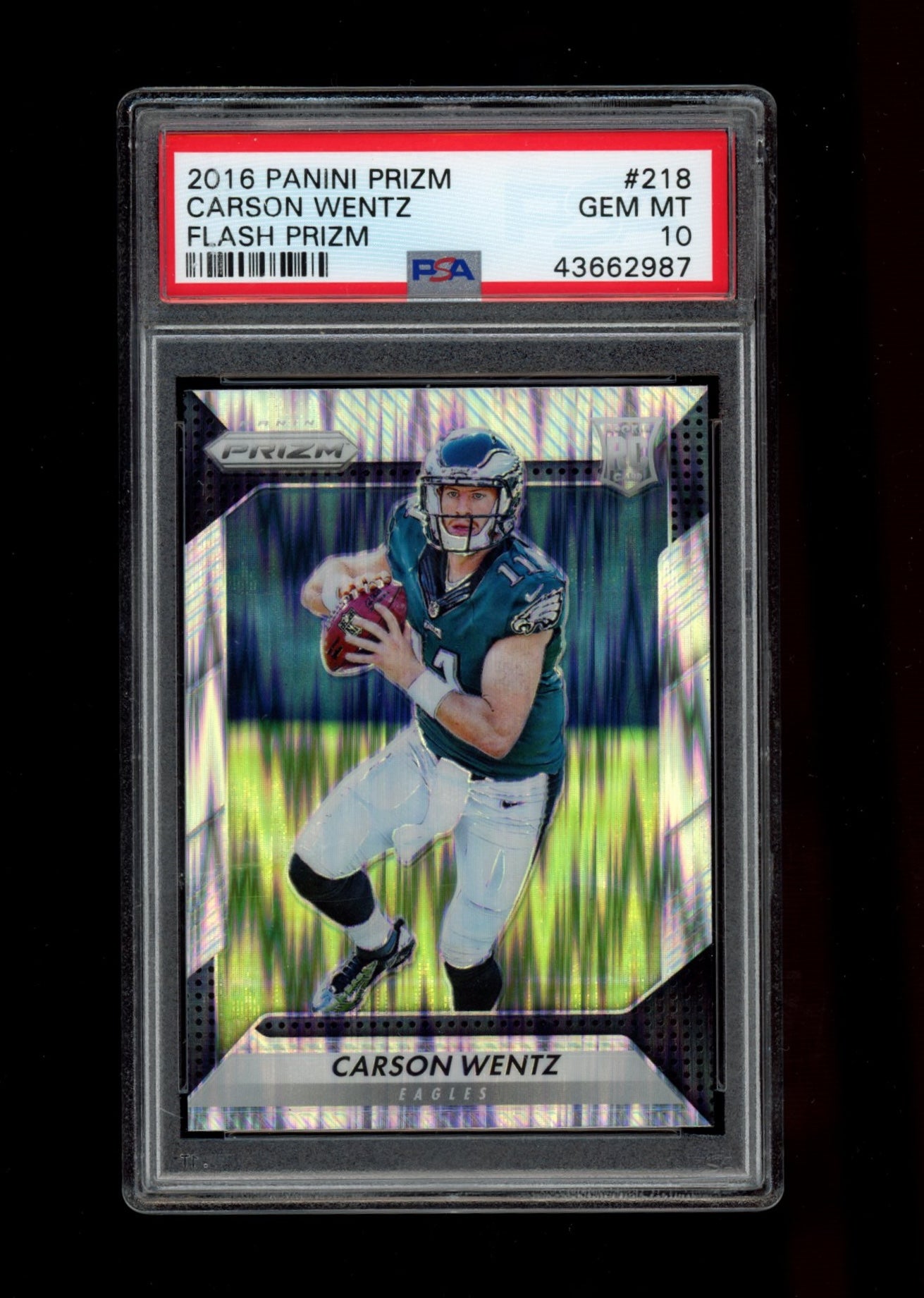 2016 Panini Prizm #218 Carson Wentz Flash Prizm PSA 10