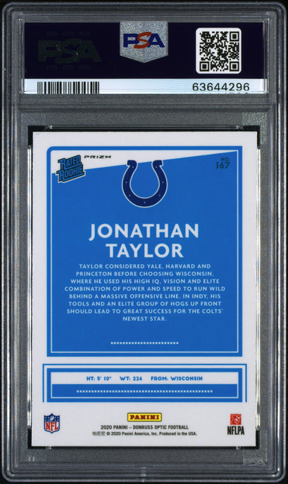 2020 Panini Donruss Optic #167 Jonathan Taylor Holo PSA 9