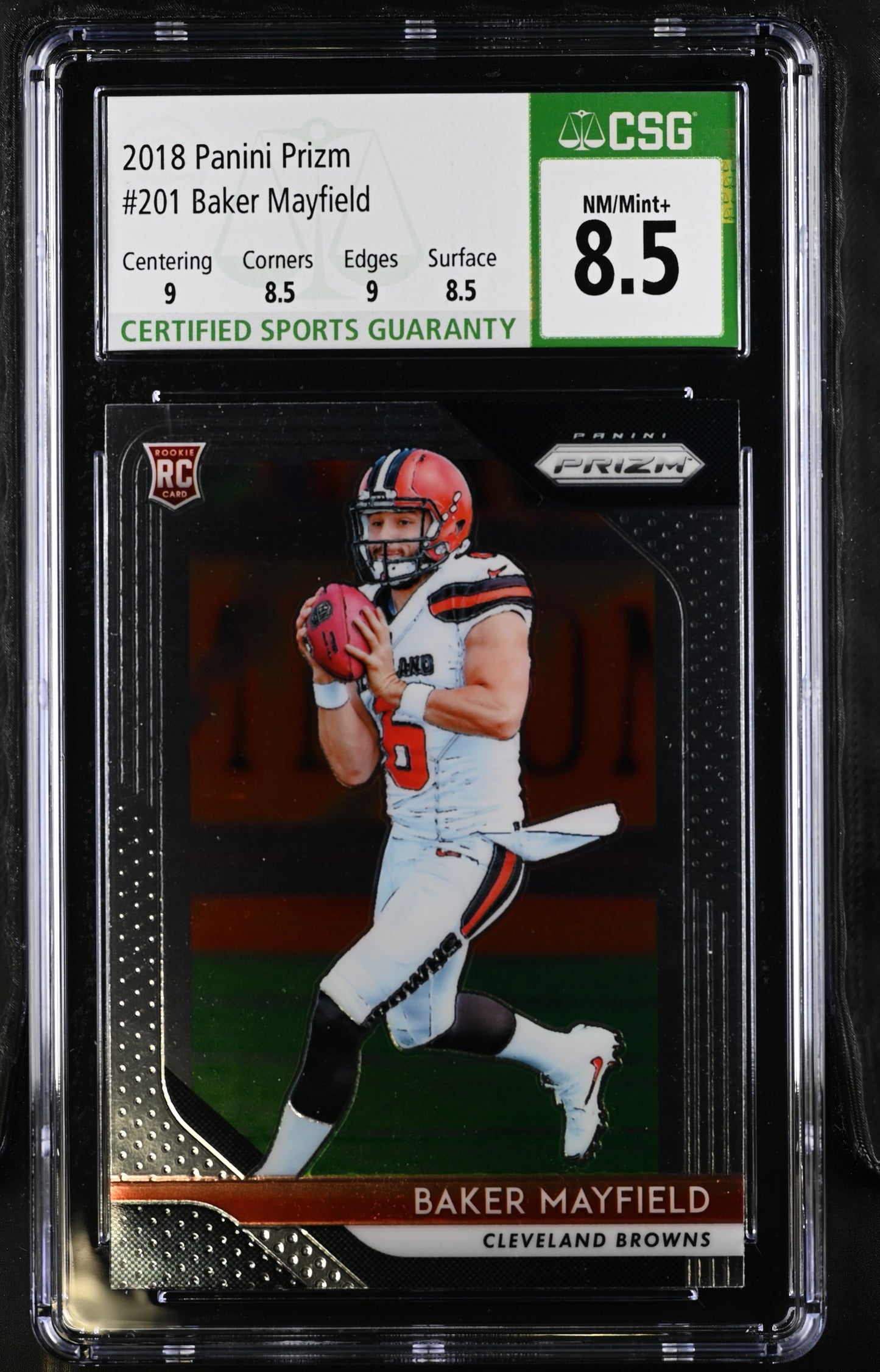 2018 Prizm #201 Baker Mayfield CGC 8.5