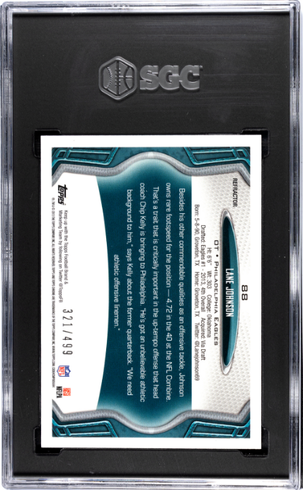 2013 Topps Chrome #88 Lane Johnson Purple Refractor SGC 10