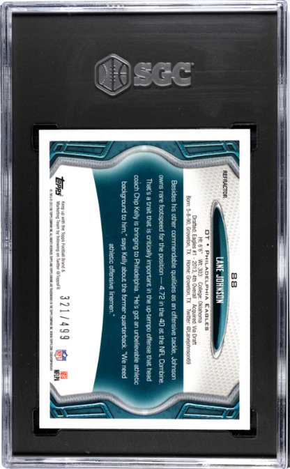 2013 Topps Chrome #88 Lane Johnson Purple Refractor SGC 10