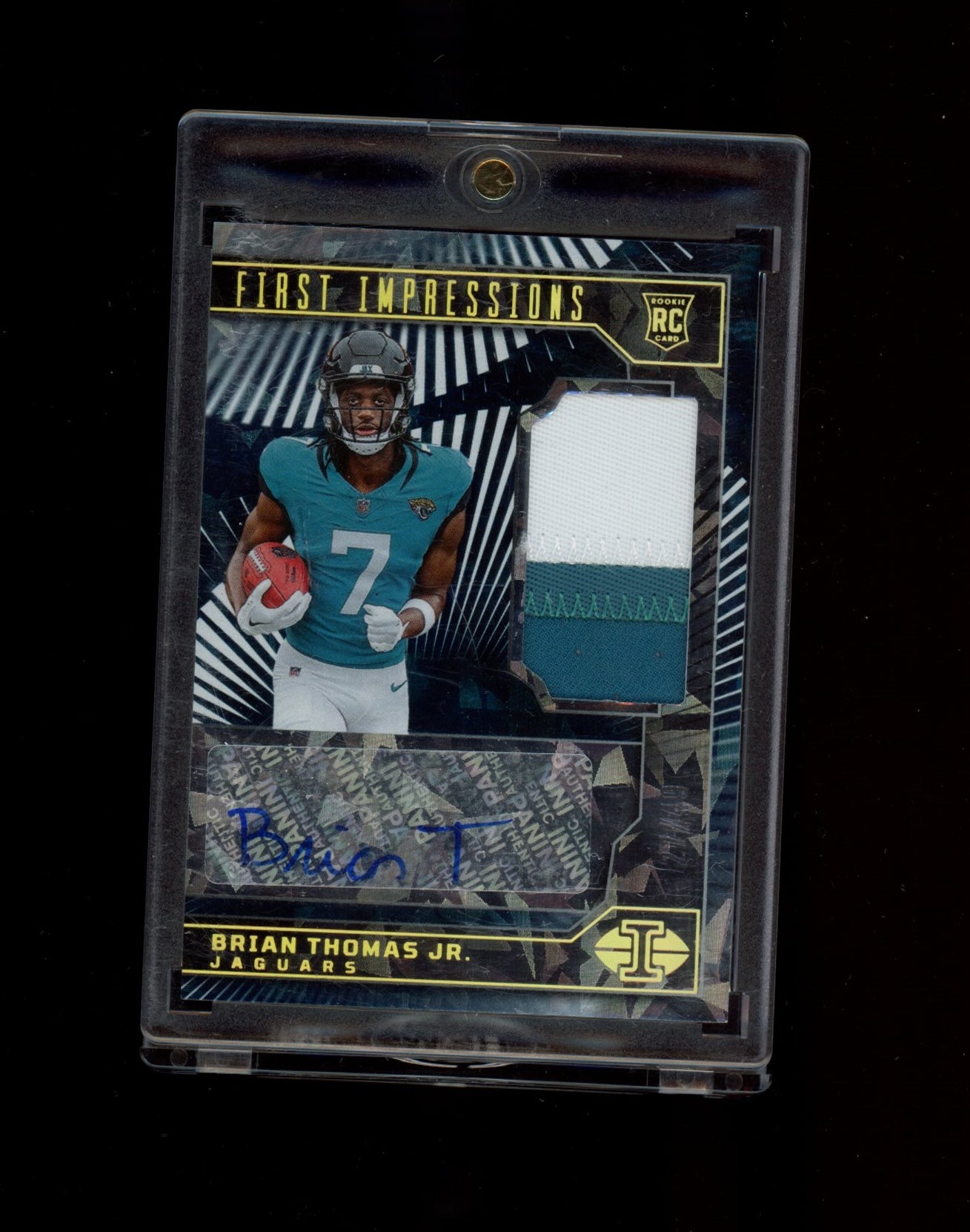 2024 Panini Illusions #108 Brian Thomas Jr. First Impressions RPA Purple #/49