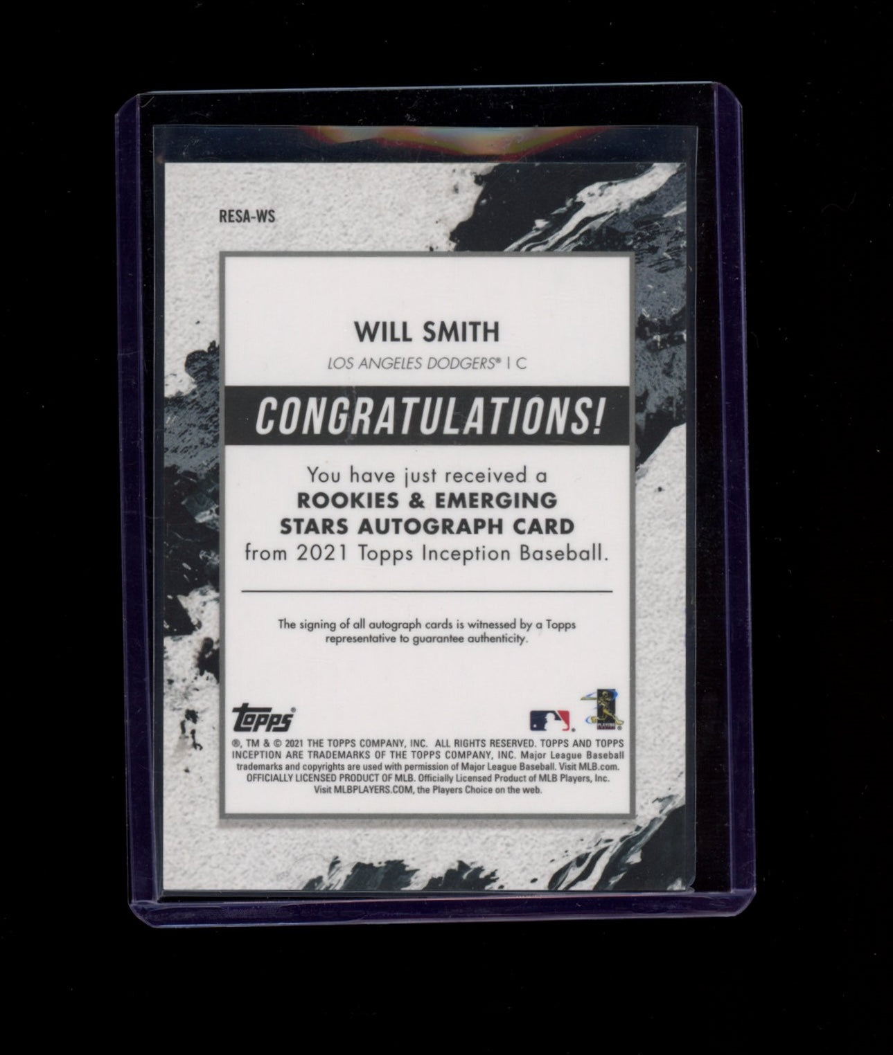 2021 Topps Inception #RESA-WS Will Smith Rookies & Emerging Stars Autographs