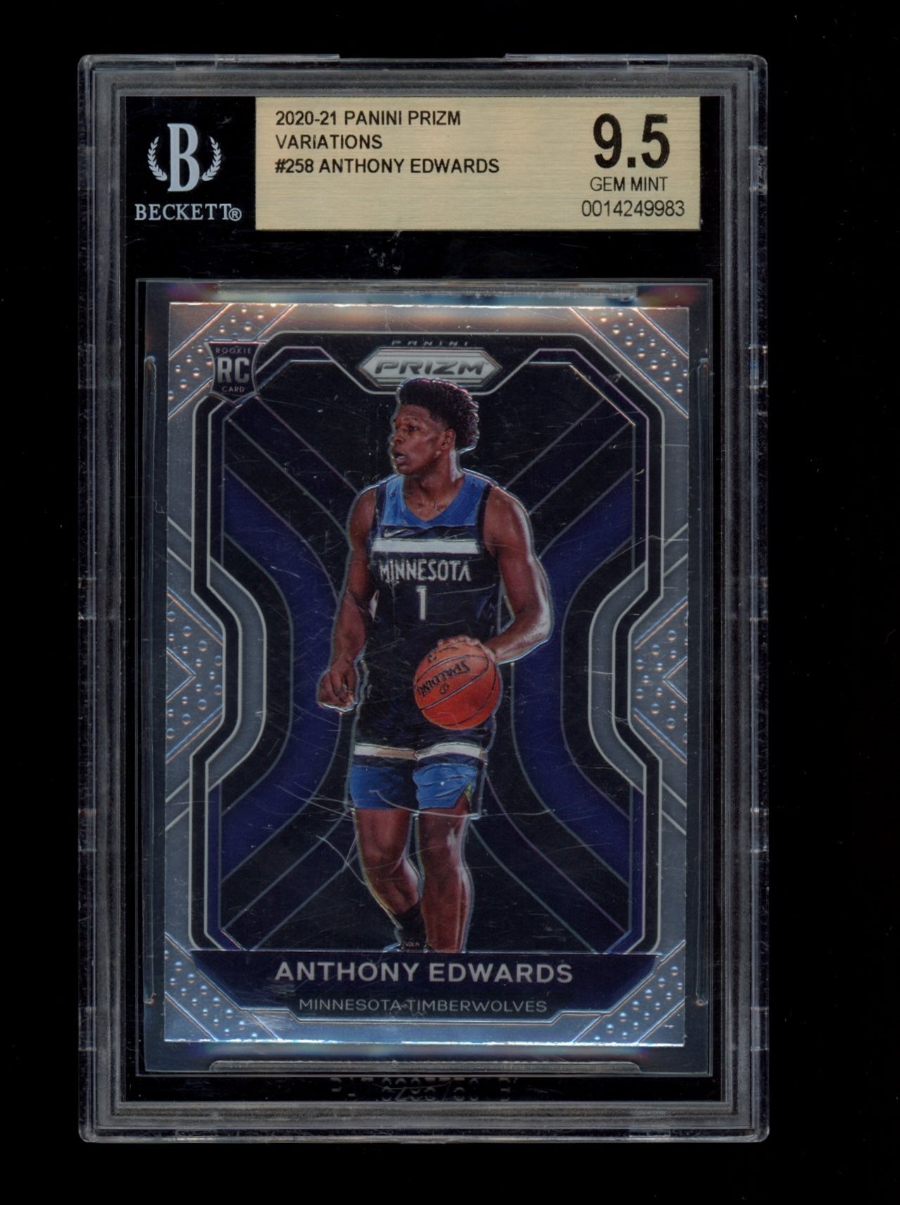 2020-21 Panini Prizm Variations #258 Anthony Edwards BGS 9.5