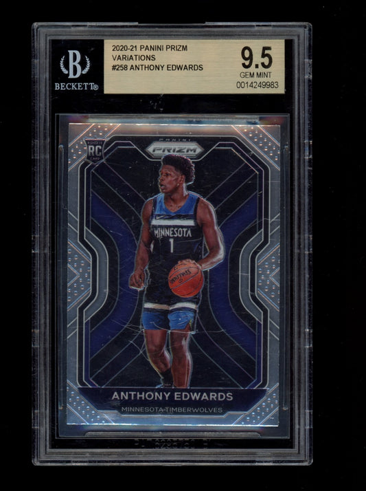 2020-21 Panini Prizm Variations #258 Anthony Edwards BGS 9.5