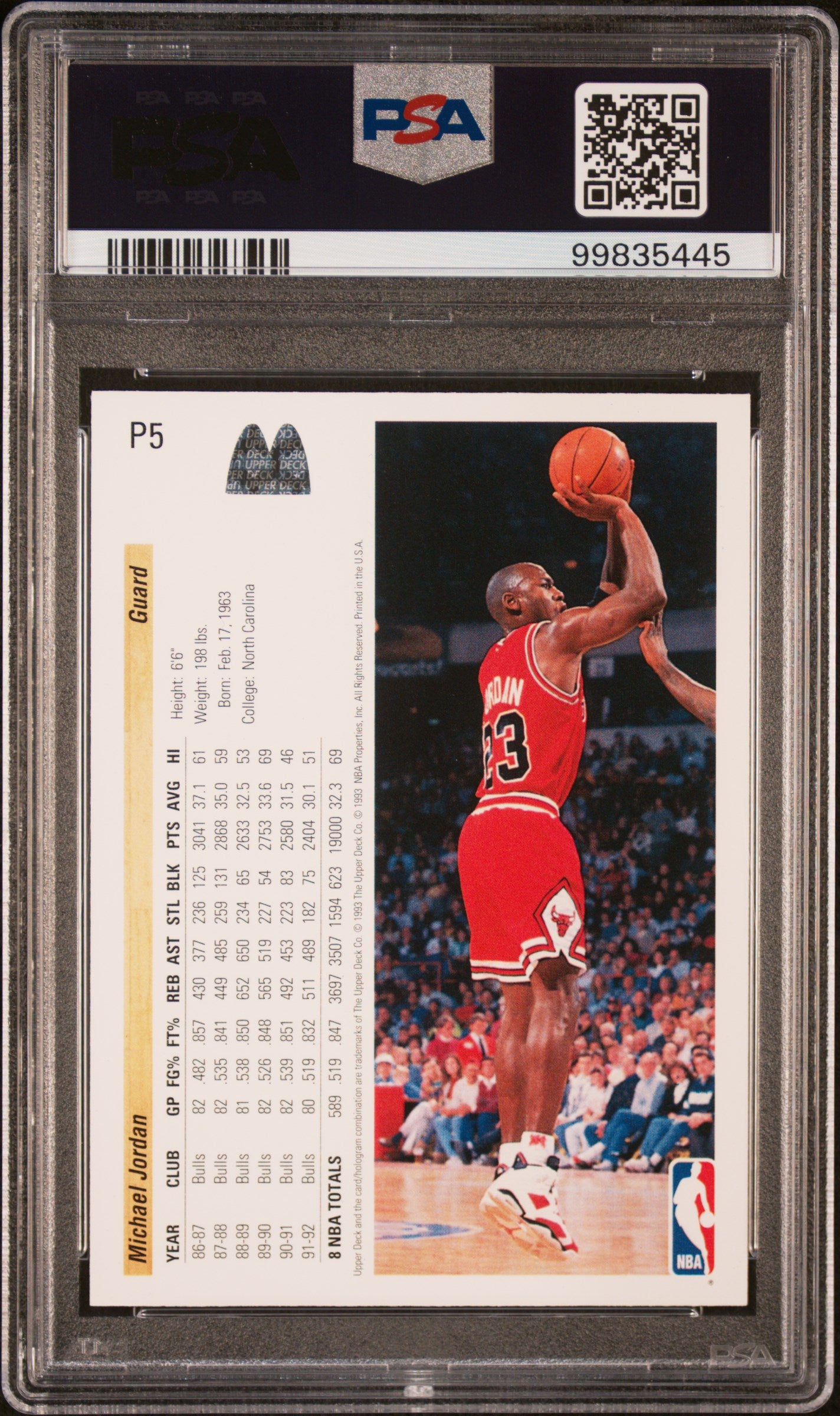 1992 Upper Deck Mcdonald'S #P5 Michael Jordan PSA 9