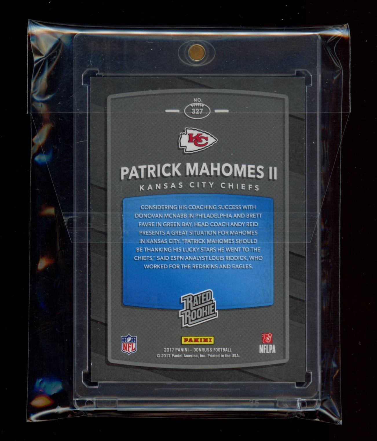 2017 Donruss #327 Patrick Mahomes II