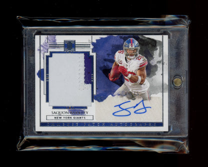 2020 Panini Impeccable #IPA-SB Saquon Barkley Immense Patch Autos #/15