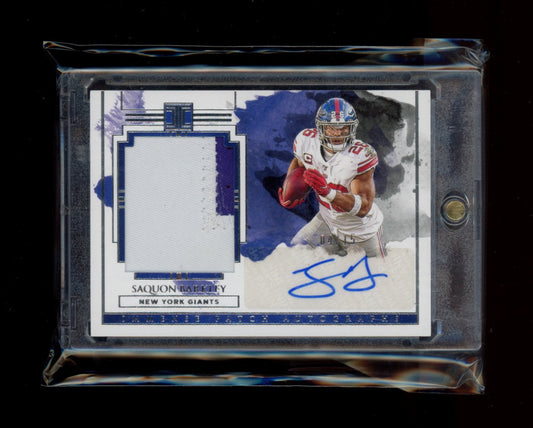 2020 Panini Impeccable #IPA-SB Saquon Barkley Immense Patch Autos #/15