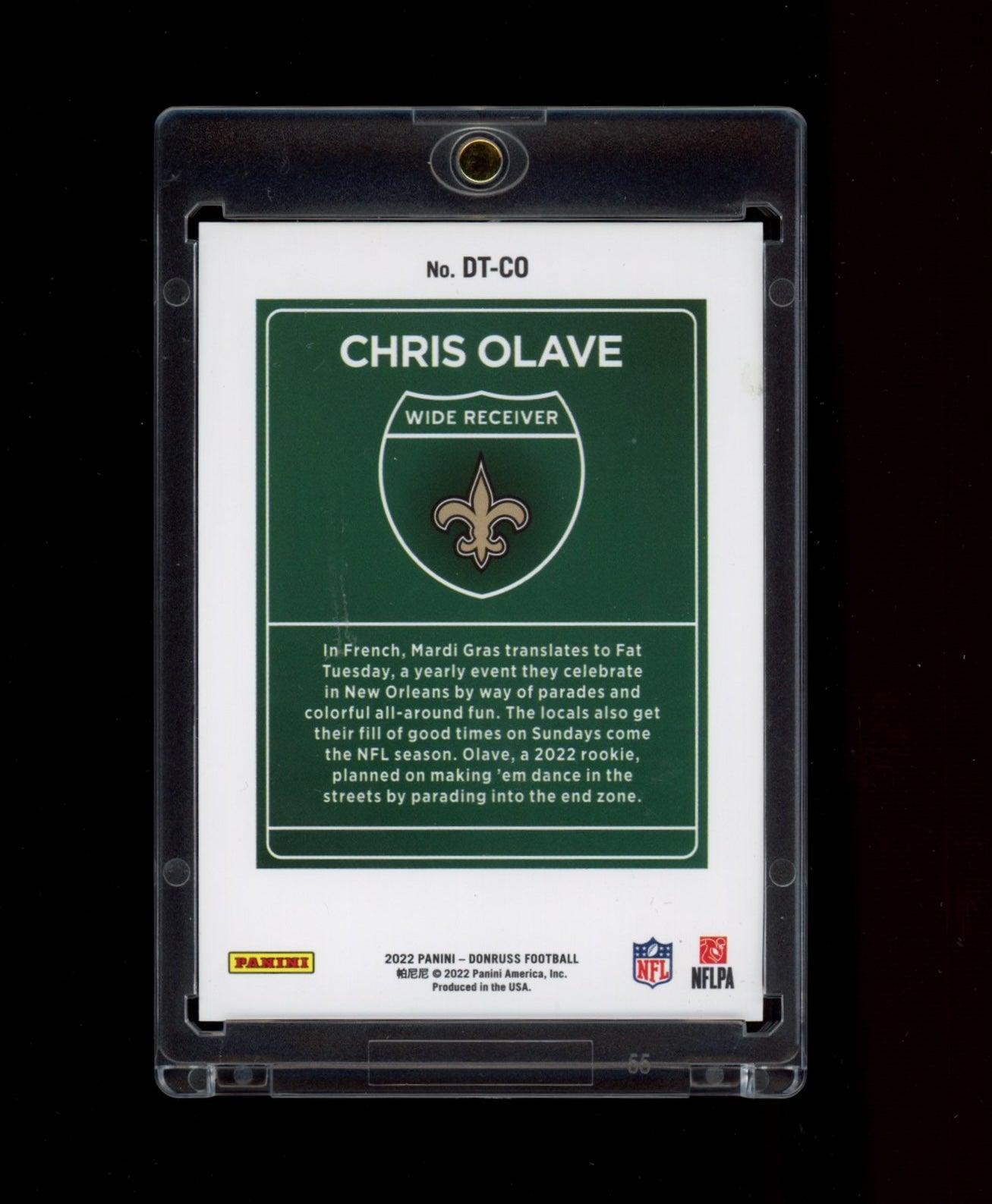 2022 Donruss #DT-CO Chris Olave Downtown!