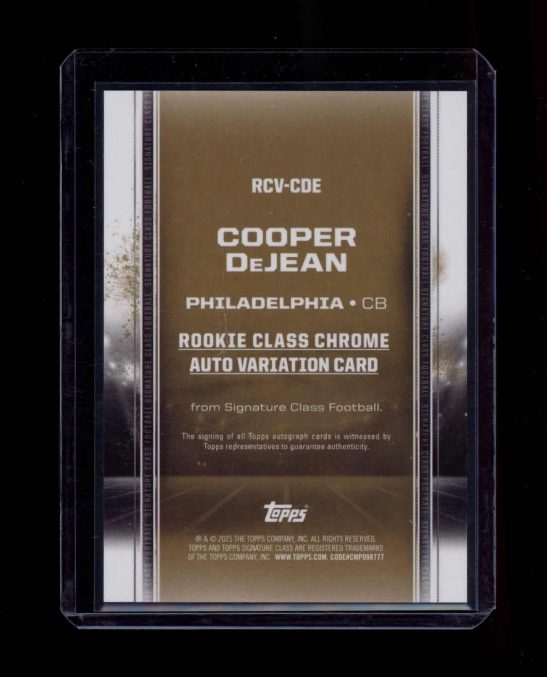 2024 Topps Sig Class #RCV-CDE Cooper DeJean\Variation Orange Refractor #/50
