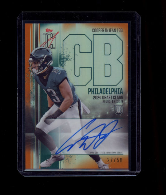 2024 Topps Sig Class #RCV-CDE Cooper DeJean\Variation Orange Refractor #/50