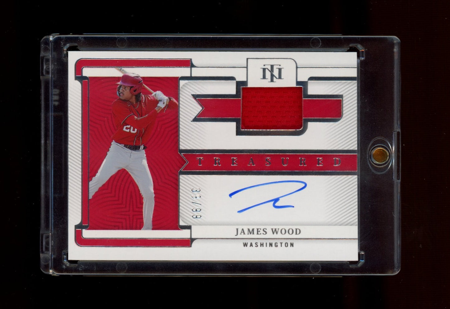 2023 Panini National Treasures #TMS-JW James Wood Treasured Materials Sig #/99
