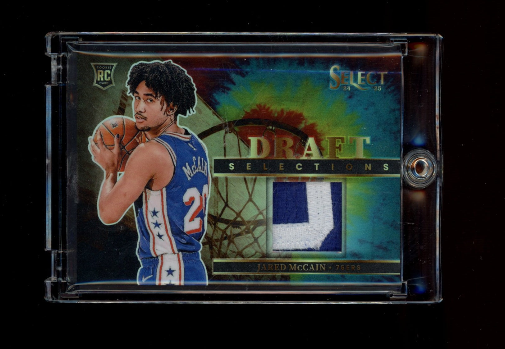 2024-25 Panini Select #DSM-MCC Jared McCain Selections Mem Tie-Dye Prizm #/25