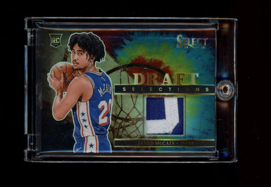 2024-25 Panini Select #DSM-MCC Jared McCain Selections Mem Tie-Dye Prizm #/25