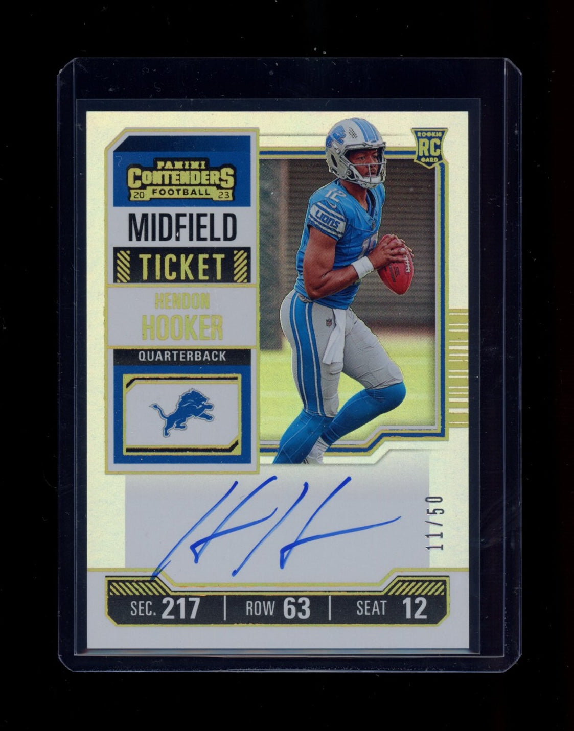 2023 Panini Contenders #111 Hendon Hooker Midfield Ticket #/50