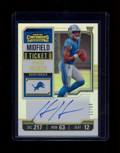 2023 Panini Contenders #111 Hendon Hooker Midfield Ticket #/50