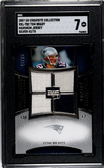2007 Exquisite Collection #XXL-TB2 Tom Brady Maximum Jersey /75 SGC 7