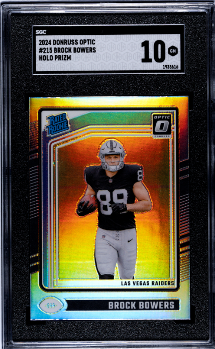 2024 Donruss Optic #215 Brock Bowers Holo Prizm SGC 10