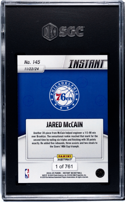 2024-25 Panini Instant #145 Jared Mccain SGC 10
