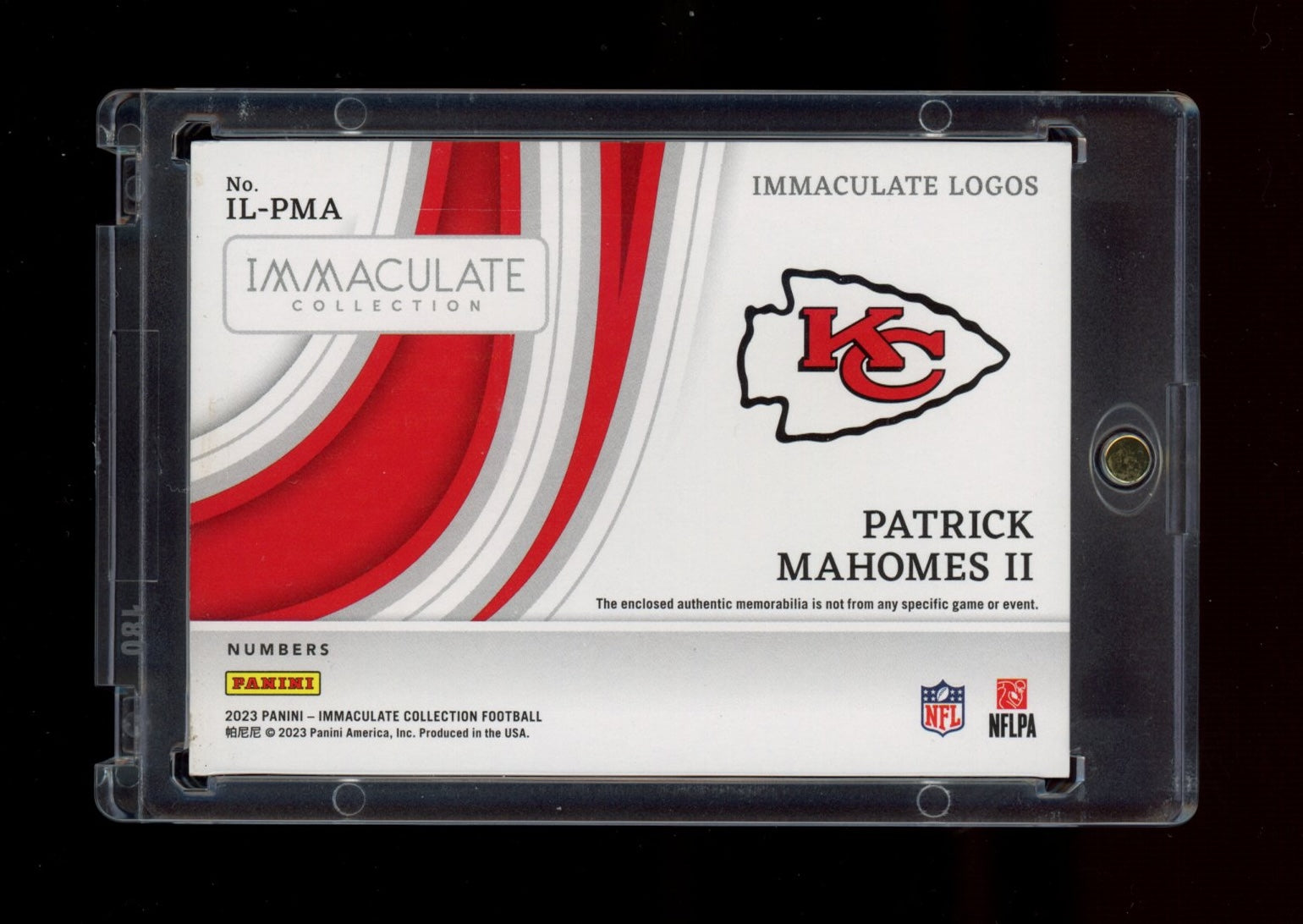 2023 Panini Immaculate #IL-PMA Patrick Mahomes II Imac Numbers #/25