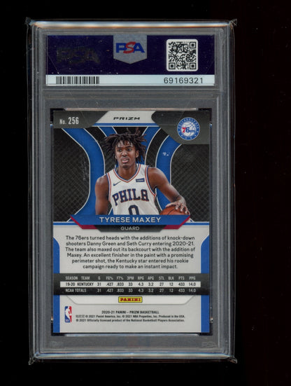 2020 Panini Prizm #256 Tyrese Maxey Silver Prizm PSA 9