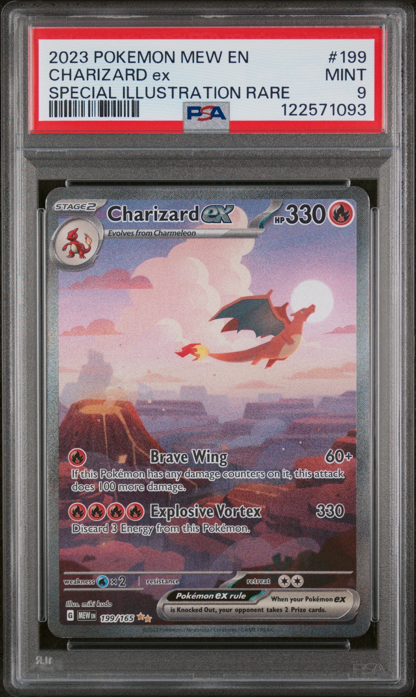 2023 Pokemon Mew En-151 #199 Charizard Ex Special Illustration Rare PSA 9