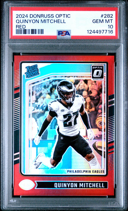 2024 Panini Donruss Optic #282 Quinyon Mitchell Red /125 PSA 10 POP 1