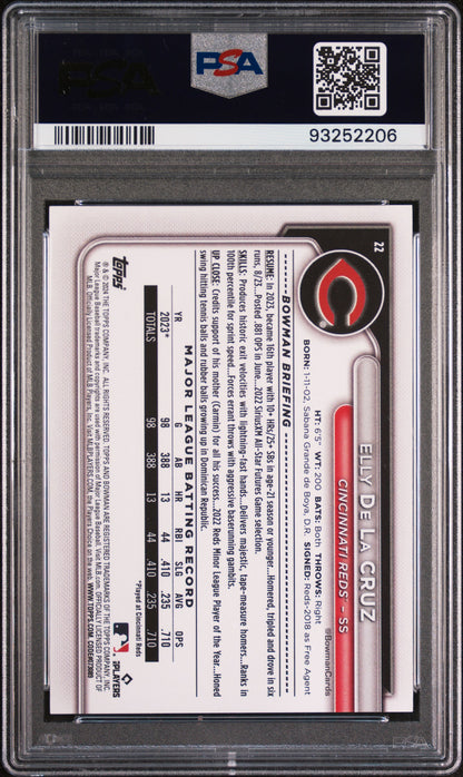 2024 Bowman #22 Elly De La Cruz PSA 9