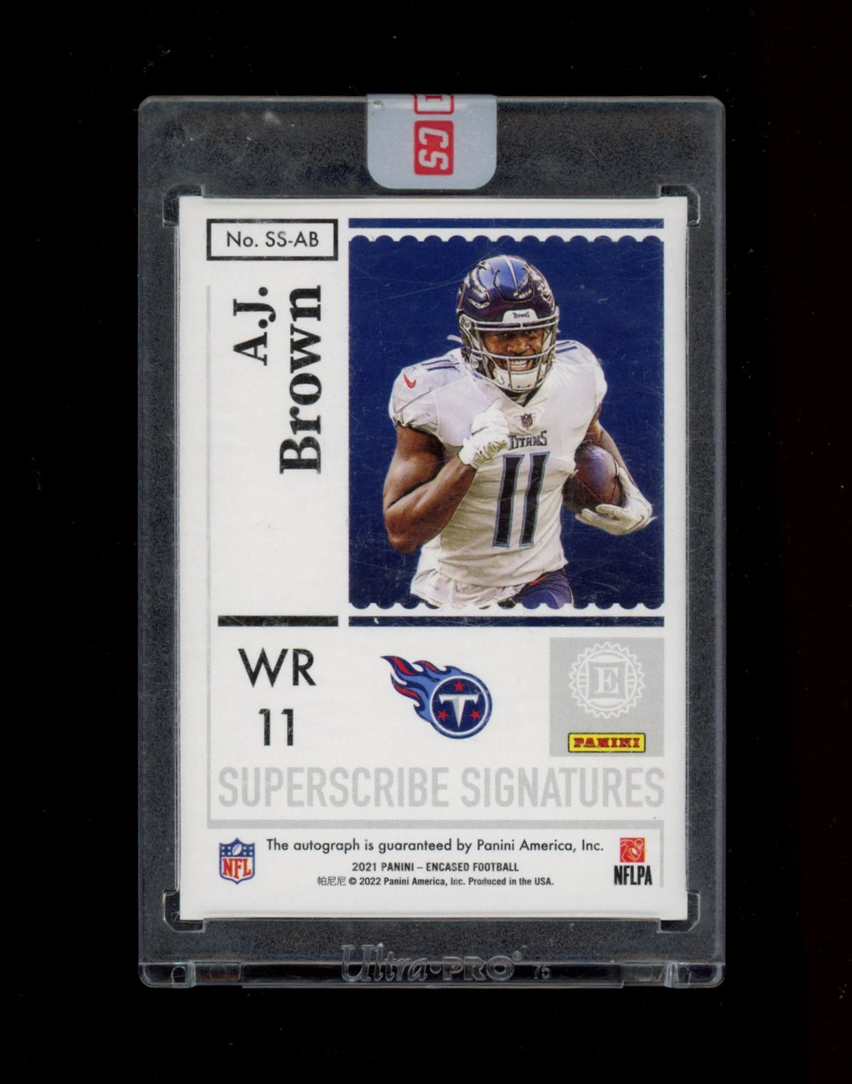 2022 Panini Encased #SS-AB A.J. Brown 2021 Encased Sig Gold #/25