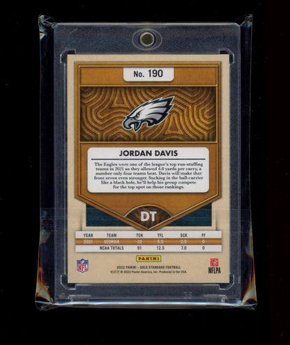 2022 Panini Gold Standard #190 Jordan Davis Sapphire #/5