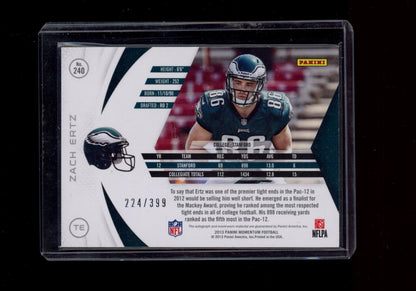 2013 Panini Momentum #240 Zach Ertz Rookie Signatures RPS #/399