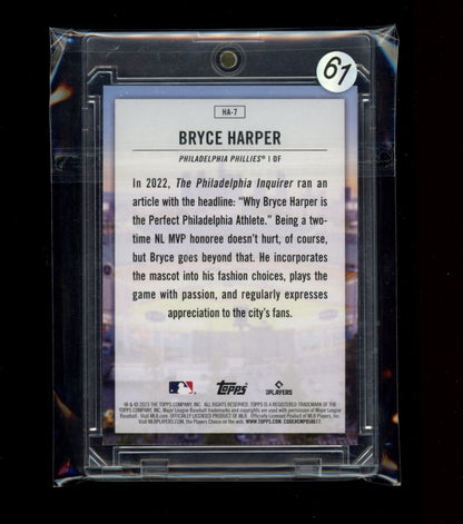 2023 Topps #HA-7 Bryce Harper Home Field Advantage (102825)