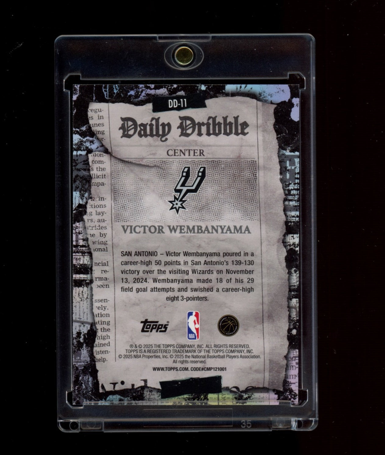 2025-26 Topps #DD-11 Victor Wembanyama The Daily Dribble Green Rainbow #/99