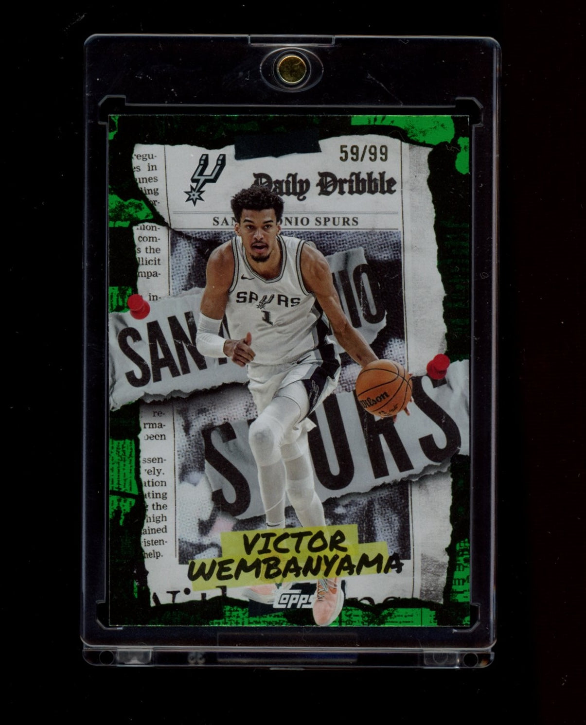 2025-26 Topps #DD-11 Victor Wembanyama The Daily Dribble Green Rainbow #/99