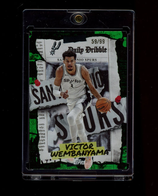 2025-26 Topps #DD-11 Victor Wembanyama The Daily Dribble Green Rainbow #/99