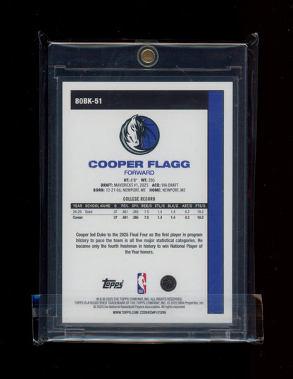 2025-26 Topps #80BK-51 Cooper Flagg 1980-81 Topps Basketball